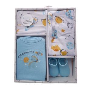 Quiltex Girls  Astrosaurus 4Pc Layette Box Set, Blue
